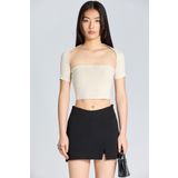 boutiquen Kısa Kollu Bolerolu Bej Bluz 2560