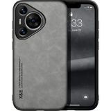 Bovinox Huawei Pura 70 Kamera Korumalı Kılıf Deri Görünümlü Tam Koruma Vintage Premium Deri Lansman Kılıf - Kahverengi - Renk