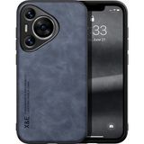 Bovinox Huawei Pura 70 Kamera Korumalı Kılıf Deri Görünümlü Tam Koruma Vintage Premium Deri Lansman Kılıf - Lacivert - Renk