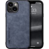 Bovinox Iphone 15 Kamera Korumalı Kılıf Deri Görünümlü Tam Koruma Vintage Premium Deri Lansman Kılıf - Lacivert - Renk