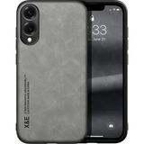 Bovinox Samsung Galaxy S25 Edge Kamera Korumalı Kılıf Deri Görünümlü Tam Koruma Vintage Premium Deri Kılıf - Kahverengi - Renk