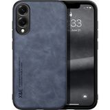 Bovinox Samsung Galaxy S25 Edge Kamera Korumalı Kılıf Deri Görünümlü Tam Koruma Vintage Premium Deri Kılıf - Lacivert - Renk