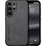 Bovinox Samsung Galaxy S25 Edge Kamera Korumalı Kılıf Deri Görünümlü Tam Koruma Vintage Premium Deri Kılıf - Siyah - Renk