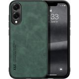 Bovinox Samsung Galaxy S25 Edge Kamera Korumalı Kılıf Deri Görünümlü Tam Koruma Vintage Premium Deri Kılıf - Yeşil - Renk