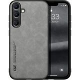 Bovinox Samsung Galaxy S25 Fe Kamera Korumalı Kılıf Deri Görünümlü Tam Koruma Vintage Premium Deri Kılıf - Kahverengi - Renk