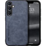 Bovinox Samsung Galaxy S25 Fe Kamera Korumalı Kılıf Deri Görünümlü Tam Koruma Vintage Premium Deri Kılıf - Lacivert - Renk