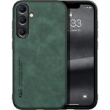 Bovinox Samsung Galaxy S25 Fe Kamera Korumalı Kılıf Deri Görünümlü Tam Koruma Vintage Premium Deri Kılıf - Yeşil - Renk