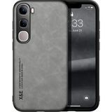 Bovinox Vivo V40 Lite Kamera Korumalı Kılıf Deri Görünümlü Tam Koruma Vintage Premium Deri Lansman Kılıf - Kahverengi - Renk