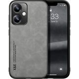 Bovinox Vivo Y36 Kamera Korumalı Kılıf Deri Görünümlü Tam Koruma Vintage Premium Deri Lansman Kılıf - Kahverengi - Renk