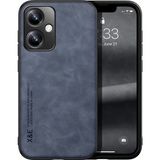 Bovinox Vivo Y36 Kamera Korumalı Kılıf Deri Görünümlü Tam Koruma Vintage Premium Deri Lansman Kılıf - Lacivert - Renk