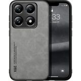 Bovinox Xiaomi Mi 14T Pro Kamera Korumalı Kılıf Deri Görünümlü Tam Koruma Vintage Premium Deri Lansman Kılıf - Kahverengi - Renk