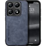 Bovinox Xiaomi Mi 14T Pro Kamera Korumalı Kılıf Deri Görünümlü Tam Koruma Vintage Premium Deri Lansman Kılıf - Lacivert - Renk