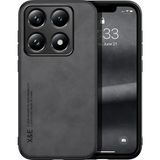 Bovinox Xiaomi Mi 14T Pro Kamera Korumalı Kılıf Deri Görünümlü Tam Koruma Vintage Premium Deri Lansman Kılıf - Siyah - Renk