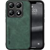 Bovinox Xiaomi Mi 14T Pro Kamera Korumalı Kılıf Deri Görünümlü Tam Koruma Vintage Premium Deri Lansman Kılıf - Yeşil - Renk