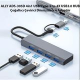 Bowie 4 Çıkışlı USB USB Type-C Çoğaltıcı USB 3.0 Yüksek Veri Hızlı USB Çoğaltıcı Çoklayıcı Adaptör