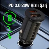 Bowie 55W Turbo Şarj Akım Korumalı Araç Içi Şarj Başlığı Ultra Hızlı Şarj Yarım Saatte %70 Doldurma - Beyaz