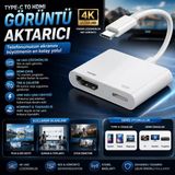 Bowie Type-C To Hdmı Görüntü Aktarım Kablosu 4K Destekli iphone ipad Android Tüm Cihazlar ile Uyumlu