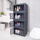 Box&Box 4 Katlı Çok Amaçlı Katlanır Banyo Mutfak Düzenleyici Dolap, Organizer, Ayakkabılık - Gri