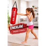 Boxing 53x20cm Kayışlı Kırmızı Çocuk Boks Kum Torbası Kırmızı