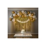 Boxland Gold Beyaz Yetişkin Doğum Günü Parti Süsleme Seti Happy Birthday Banner Arka Fon Balon Seti