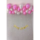 BOXLAND Happy Birthday Gold Yazı Banner Balon Seti Pembe Beyaz Metalik Balon Parti Süsleme Seti Doğum Günü