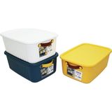 Boxsıs Boxsis OM-0043-1760 Renkli Organizer Kapaklı Kutu Plastik 10LT 35X25X15CM - 18'li Paket