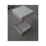 BOXSTATION 12x12x20 Siyah/Beyaz Üst ve Alt Taban Asetat Kutu 1 Adet
