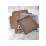 BOXSTATION 20x20x5 Altı Kraft Üstü Asetat Kutu 10 Adet