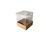 BOXSTATION 5x5x6 Cm. Altı Kraft Asetat Kutu Düğün Nişan Kına Hediyelik Kutu (100 Adet).