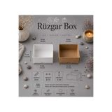 BOXSTATION 8x8x3 cm Asetat Kapaklı Kraft Hediye Kutusu 10'lu Paket