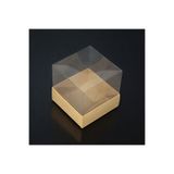 BOXSTATION 8x8x8 Asetat Kapaklı Gold/Beyaz/Kraft Kutu 10 Adet