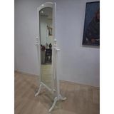 Boy Ayna 90587 Dikdörtgen Model Ahşap Mdf Parlak Krem Flotal Ayna El Yapım