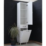 Boy Dolabı Sepetli 30 Cm Mdf Banyo Beyaz