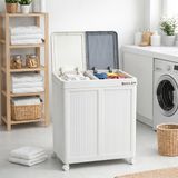Boy Havalandırmalı Çamaşır Sepeti - 100 Litre Oyuncak Kutusu - Tekerlekli - Çift Bölmeli 2X50 - sh
