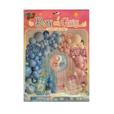 Boy or Girl Cinsiyet Belirleme Parti Süsleme Seti - Gender Reveal Parti Dekorasyon Seti, Mavi Pembe Balon Zinciri, Folyo Boy Girl Yazı Balonları, Baby Shower Doğum Öncesi Parti Seti, 62 Parça