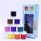 Boya 10 Renk 20 ml 1 Paket Akrilik Boya Seti 10 Lu Ahşap Tuval Taş Ağaç Boyamalar Için Idea B