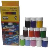 Boya 12 Renk 17 ml 1 Paket Akrilik Boya Seti 12 Li Ahşap Tuval Taş Ağaç Boyamalar Için Idea B