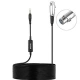 BOYA BCA6 XLR Dişiden 3,5 mm TRRS Konnektör Ayarlanabilir Hacimli Mikrofon Kablo Adaptörü Mini Jak AUX Kablosu Ses Kablosu 6 m iPad iPhone iPod Touch Android Mobil Cihazlarla Uyumlu