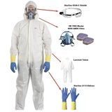 Boya İşlerinde Tam Koruma Set-2 (Lamineli Tulum Eldiven 3M Maske Filtre Gözlük)