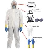 Boya İşlerinde Tam Koruma Set Lamineli Tulum Eldiven Maske Filtre Gözlük