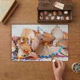 Boya Kalemleri Kabukları Tasarımı 240 Parça Ahşap Puzzle Ahşap Kutuda MP03177
