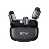 BOYA Mini-15 (2TX+1RX+CC) iphone-ipad için Gürültü Engelleyicili Kablosuz Yaka Mikrofonu Lightning D