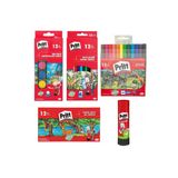 Boya Seti Kuru Sulu Pastel Keçeli Ve 43 Gr Stick Yapıştırıcı Kırtasiye Seti Prit