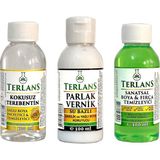 Boya Seti Yardımcı Malzemeler 3X100 ml Terebentin - Vernik - Boya Temizleyici - Çok Renkli