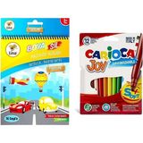 Boya Sil Aktivite Boyama Kitabı Taşıtlar ( Silinebilir ) & Carioca 12’Li Boya - taştlar
