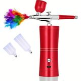 Boya Tabancası Kendinden Kompresörlü Şarjlı Airbrush Tırnak Pasta Model Saç Araba Boyama 0.3mm