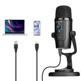 BOYA USB kondansatörlü mikrofon, By-PM500 USB stüdyo mikrofonu, Windows, Mac ve PC için, Vokal, YouTube akışı, oyun, konferans çağrısı, ASMR, Podcast video kaydı için çıkarılabilir stant
