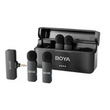Boya V4 4 Kişilik Şarj Kutulu Kablosuz Mikrofon Seti - 3.5mm TRS