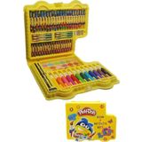 Boya ve Aktivite Seti 64 Parça 1 Paket Play Doh Kırtasiye Seti Kuru Boya Sulu Boya Pastel Boya Keçeli Kalem