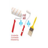 Boyacı Seti Set Saten Rulo + Parmak Rulo + Kestirme Fırça Set 3lü